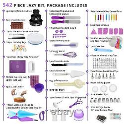 Cake Decorating Supplies Kit Set of 542, Baking Pastry Tools with 3 Packs Spring