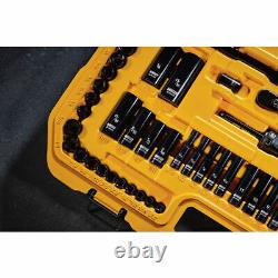 DEWALT 184 Piece Mechanics Tool Kit Spanner Socket Set Ratchet Black Chrome B/N