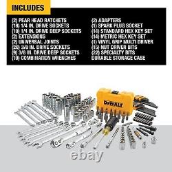 DEWALT Mechanics Tools Kit and Socket Set, 142 Piece, 1/4 & 3/8 Drive, MM/SAE