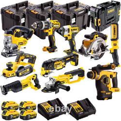 Dewalt 18V XR 10 Piece Combo Tool Kit 4 x 5.0Ah Battery Charger Case T4TKIT-493