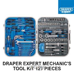 Draper Expert Mechanics Tool Kit 127 Pieces Heavy-Duty Lockable Storage Case