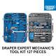 Draper Expert Mechanics Tool Kit 127 Pieces Heavy-Duty Lockable Storage Case
