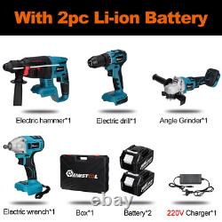 Electric Tool Kit Set Electric Impact Wrench/125Mm Angle Grinder/13Mm Electric D