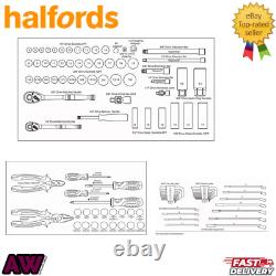 Halfords 186 Piece Maintenance Tool Kit in 2 Drawer Portable Black Tool Chest