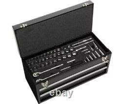 Halfords 186 Piece Maintenance Tool Kit in 2 Drawer Portable Black Tool Chest