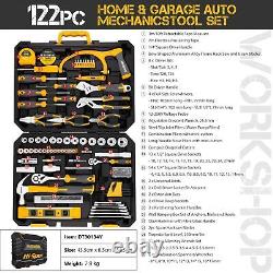 Hi-Spec 122Pc Mechanics Tool Kit, Metric Tools for Car & Bike Repair/Maintenance