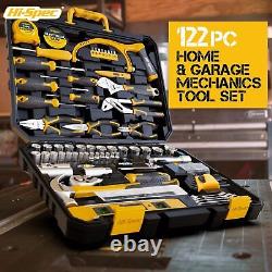 Hi-Spec 122Pc Mechanics Tool Kit, Metric Tools for Car & Bike Repair/Maintenance