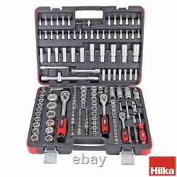 Hilka 171 Piece Mechanics Socket Tool Set Kit With Hard Carry Case