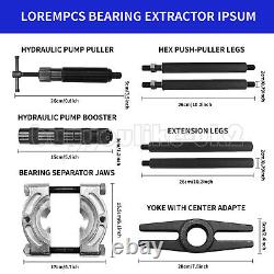 Hydraulic Gear Bearing Puller Kit Set 4 6 8 3 & 2 Leg Internal External Tool