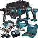 Makita 18V LXT 6 Piece Tool Kit 2 x 5.0Ah Battery Charger Bag & 100Pcs Drill Set