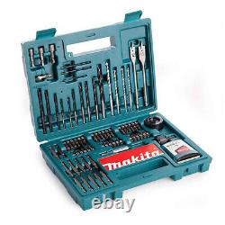 Makita 18V LXT 6 Piece Tool Kit 2 x 5.0Ah Battery Charger Bag & 100Pcs Drill Set