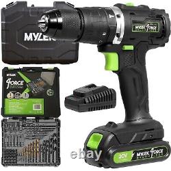 Mylek Cordless Hammer Drill Electric Screwdriver 20V Power Tool DIY 50 Piece Set