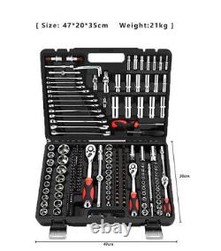 NEW 216 pcs spanner socket set 1/2 1/4 3/8 Mechanic Tool Kit wrench