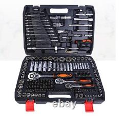 Professional 216 PCS Ratchet Socket Set 1/2 1/4 3/8 Spanners Tool Box Kit
