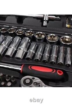 Professional 216 Pc Socket & Bit Set 1/4 3/8 1/2 Drive Ratchet Wrench Tool. Kit