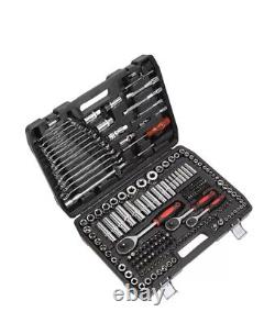 Professional 216 Pc Socket & Bit Set 1/4 3/8 1/2 Drive Ratchet Wrench Tool. Kit