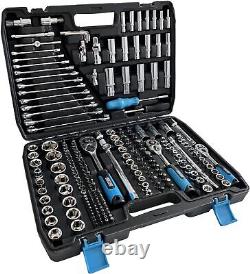 Professional 216 Pcs Socket Set 1/2 3/8 1/4 Ratchet Spanners Large Tool Kit
