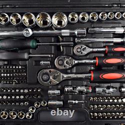Professional 216 Pcs Socket Set 1/2 3/8 1/4 Ratchet Spanners Large Tool Kit