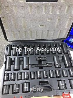 SEALEY IMPACT SOCKET SET 34 PIECES 1/2 Drive MM METRIC 10 32mm DEEP & STANDARD