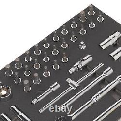 Sealey Tool Tray with Socket Set 62pc 3/8Sq Chrome Finish Drive Metric