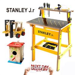 Stanley Jr. Kids Workbench Tool Set and 2 Wooden Kits Kids Junior Playset Tools