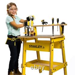 Stanley Jr. Kids Workbench Tool Set and 2 Wooden Kits Kids Junior Playset Tools