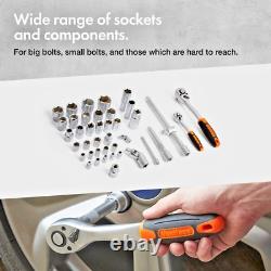 Tool Socket Set Heavy Duty Premium Hand Wrench Tool Kit Home DIY Garage Workshop