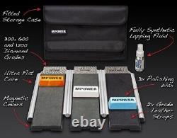 Triple Diamond Sharpening Stone Set, 300/600/1200#, Complete PRO Kit, MPOWER SBS