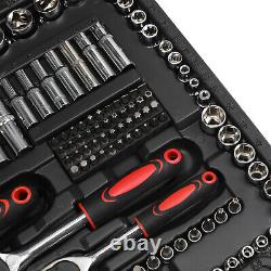 UPGRADE 216 Pc Socket & Bit Set 1/4 3/8 1/2 Drive Ratchet Wrench Tool Kit UK