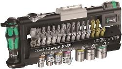 Wera 1/4 Hex Mini Ratchet Screwdriver & Socket Tool Check Plus Bit Set 056490